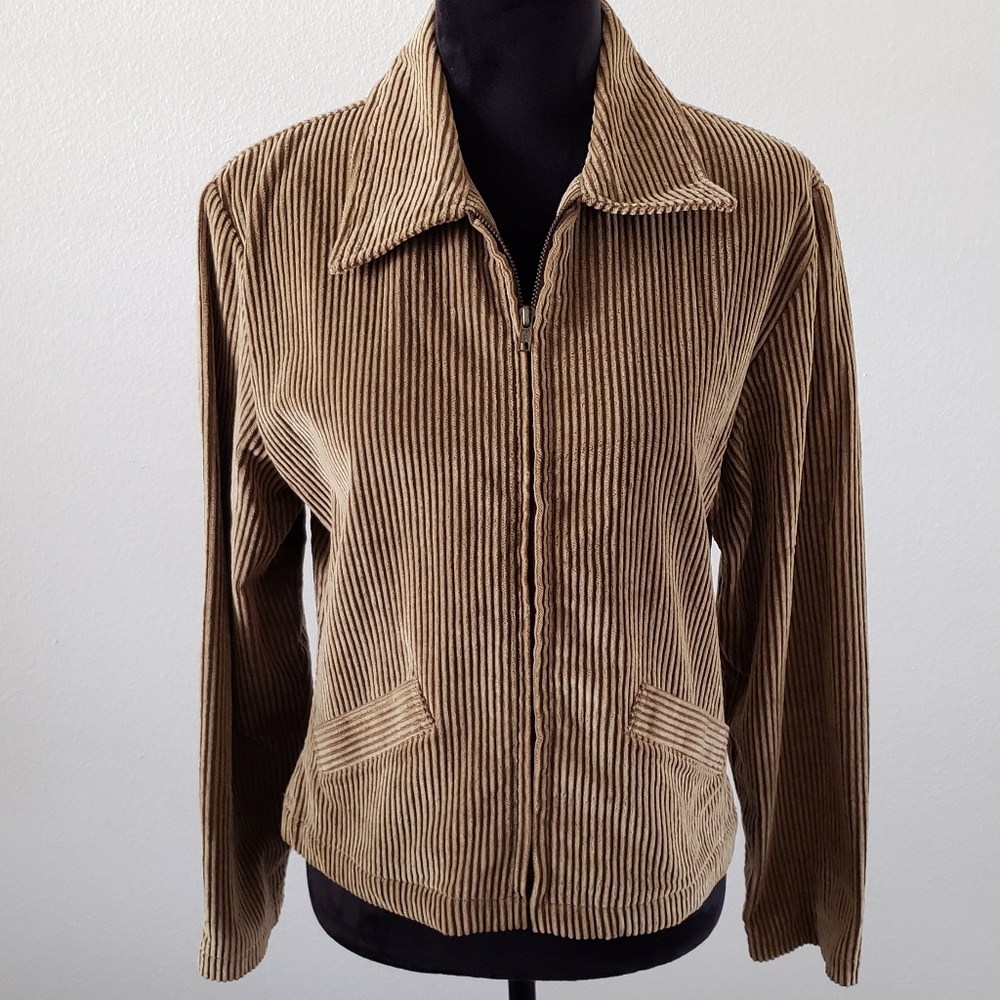 B2G1 VTG 90's DCC Jeans Tan Zip-up Corduroy Jacket